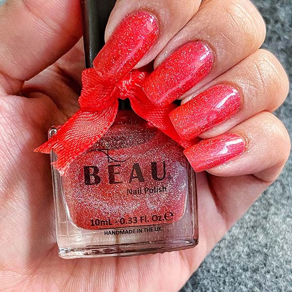 BEAU Polish Red-y & Waiting Holo Nail Polish 10ml