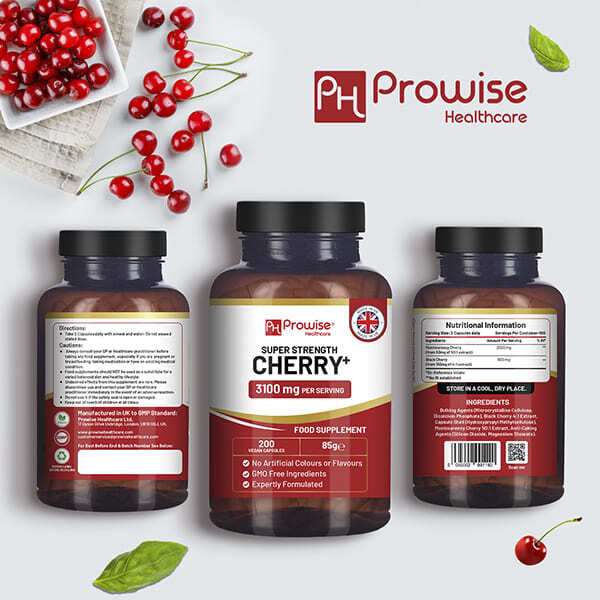 Prowise Cherry+ 3100mg Montmorency Cherry 200 Vegan Capsules