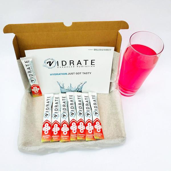 ViDrate Zero Sugar Hydration Sachets Strawberry & Lime X 8