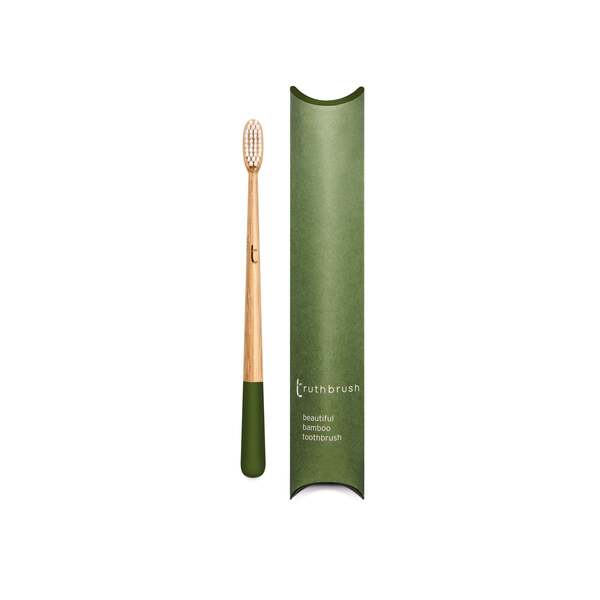 Truthbrush Bamboo Toothbrush Moss Green Med x 1 Yr Supply