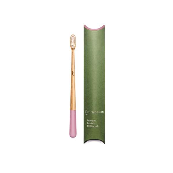 Truthbrush Bamboo Toothbrush Petal Pink Med x 1 Yr Supply