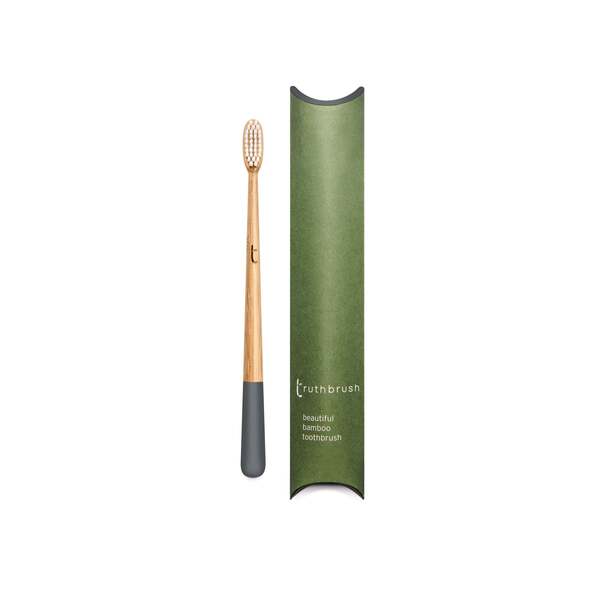 Truthbrush Bamboo Toothbrush Storm Grey Med x 1 Yr Supply