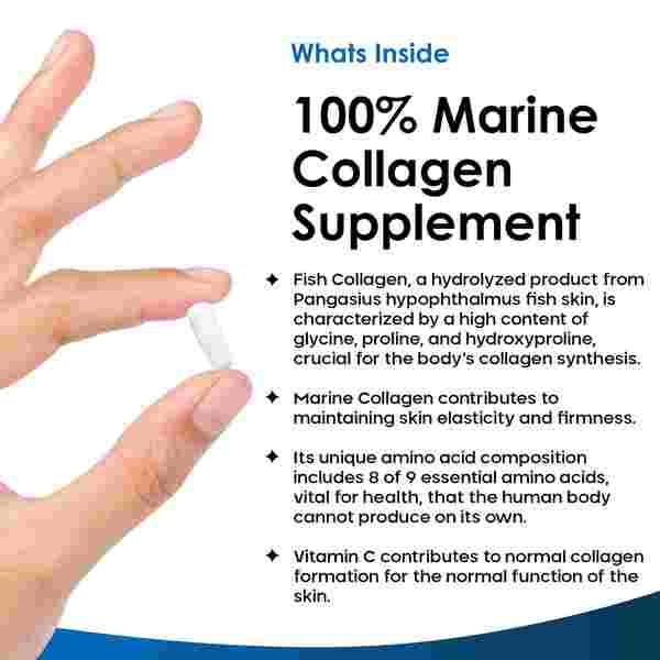 Super Collagen Capsules 100% Marine Collagen 1380mg Type 1