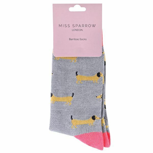 Miss Sparrow Ladies Dog Design Bamboo Socks 4-7 UK