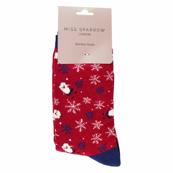 Miss Sparrow Ladies Novelty Xmas Bamboo Socks 4-7 UK