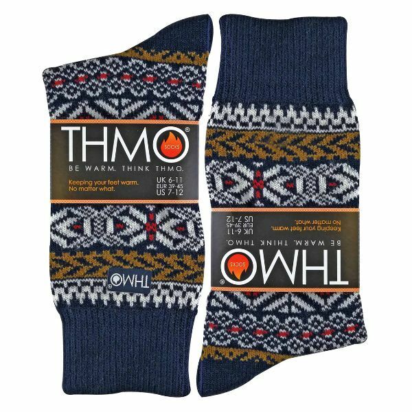 THMO Mens Vintage Thermal Wool Blend Socks 6-11 UK