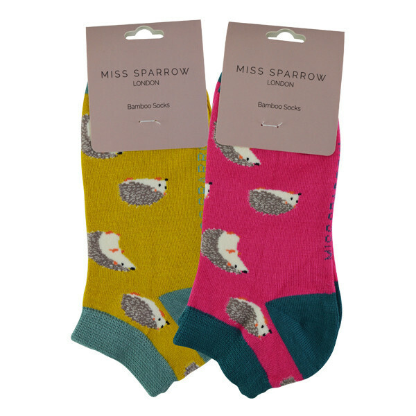 Miss Sparrow 2 Pairs Ladies Bamboo Trainer Socks 4-7 UK