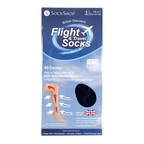 IOMI Ladies 80 Denier Knee High Flight Socks for DVT 4-7 UK