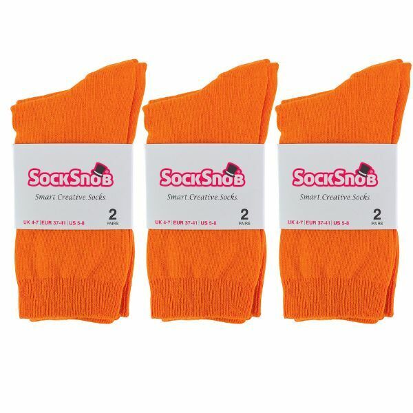 Sock Snob 6 Pairs Ladies Plain Coloured Cotton Socks 4-7 UK