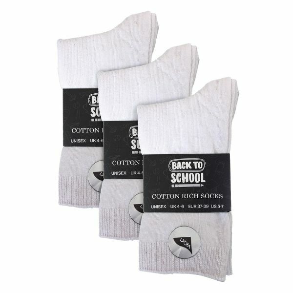 Sock Snob 6 Pk Children's Cotton Rich School Socks 12-3 UK