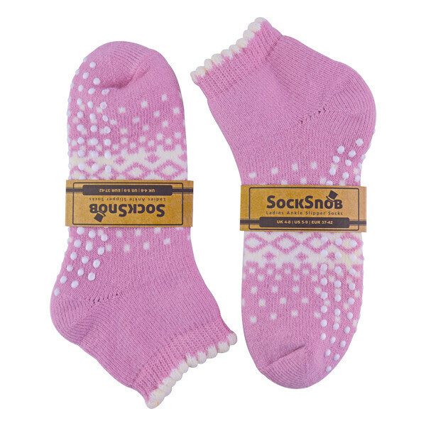 Sock Snob Ladies Low Cut Wool Non Slip Slipper Socks 4-8 UK