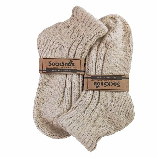 Sock Snob Ladies Chunky Knit Wool Ankle Boot Socks 4-8 UK