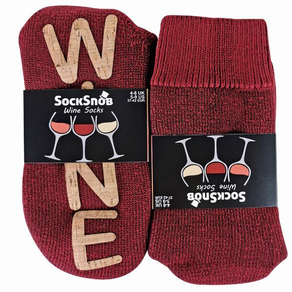 Sock Snob Ladies Fleece Lined Wine Slipper Socks 4-7 UK