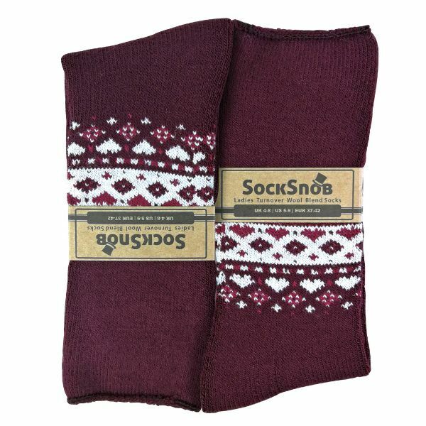 Sock Snob Ladies Turn Over Top Thermal Bed Socks 4-8 UK