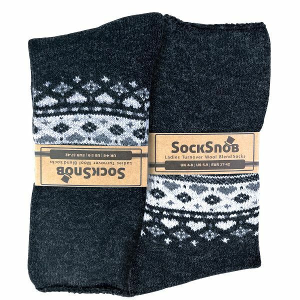 Sock Snob Ladies Turn Over Top Thermal Bed Socks 4-8 UK