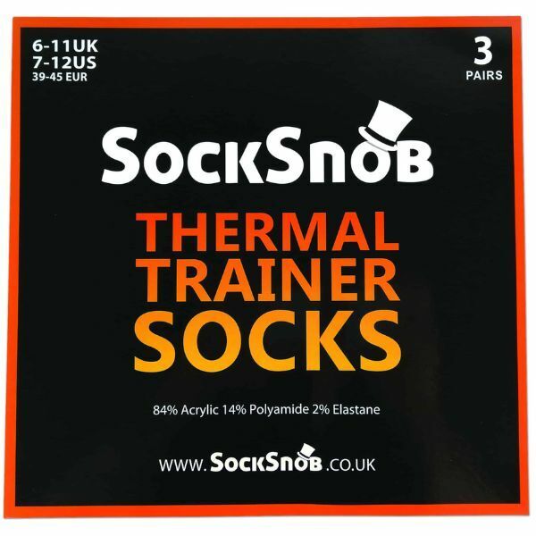 Sock Snob 3 Pk Mens Low Cut Thermal Trainer Socks 6-11 UK