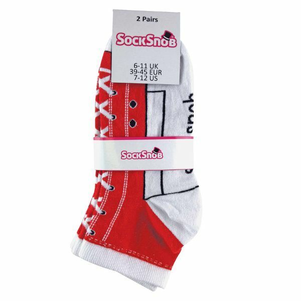 Sock Snob 2 Pairs Cotton Socks That Look Like Shoes 4-7 UK