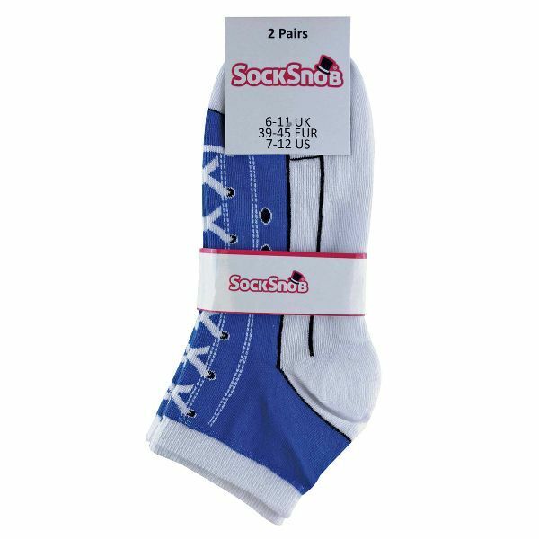 Sock Snob 2 Pairs Cotton Socks That Look Like Shoes 4-7 UK