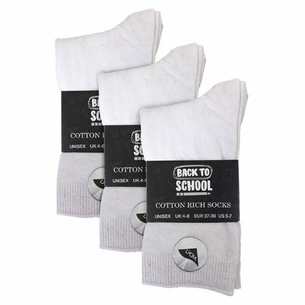 Sock Snob 6 Pk Children's Cotton Rich School Socks 9-12 UK