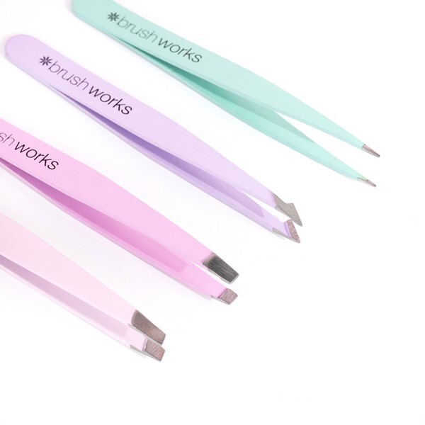 Brushworks 4 Piece Combination Tweezer Set - Pastels