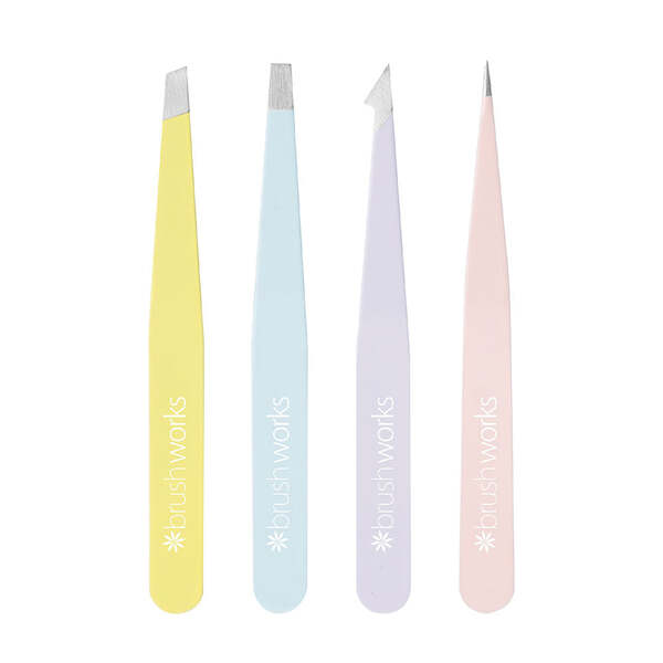 Brushworks 4 Piece Combination Tweezer Set - Mixed