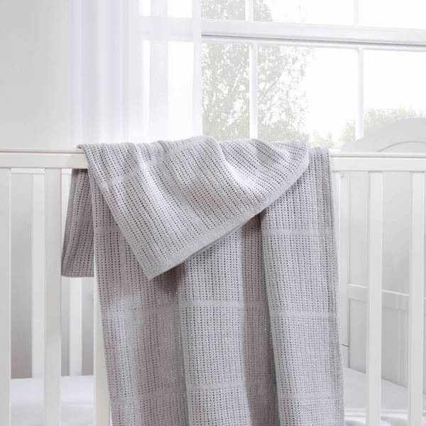 Clair De Lune Cotton Cellular Blanket Large Grey