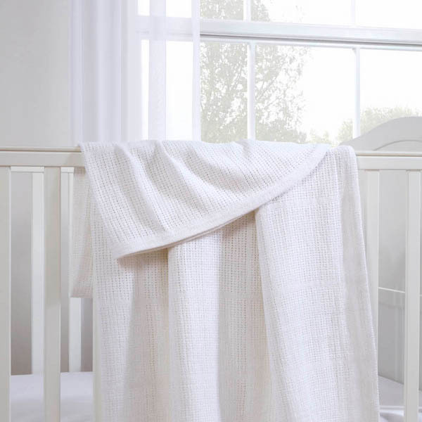 Clair De Lune Cotton Cellular Blanket Large White