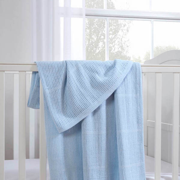 Clair De Lune Cotton Cellular Blanket Large Blue