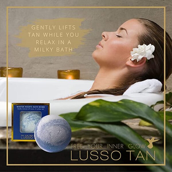 Lusso Tan Tan Removing Bath Bomb Winter Nights