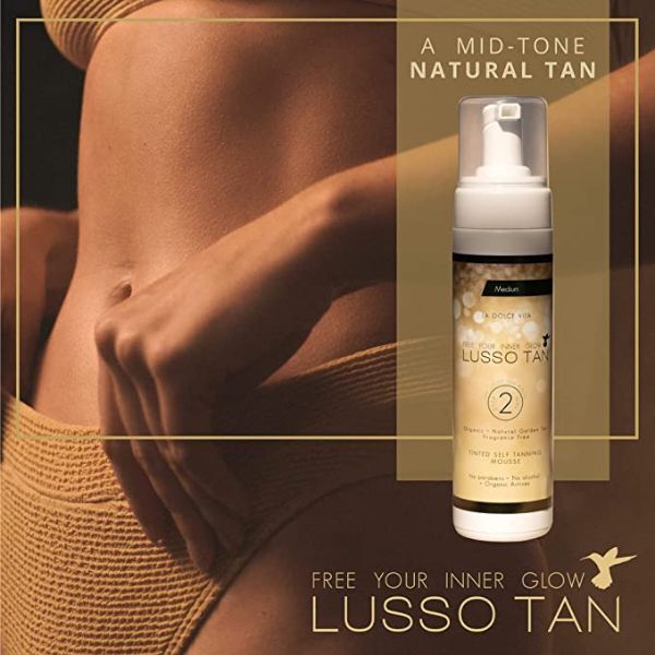 Lusso Tan Tinted Self Tanning Mousse Medium 200ml