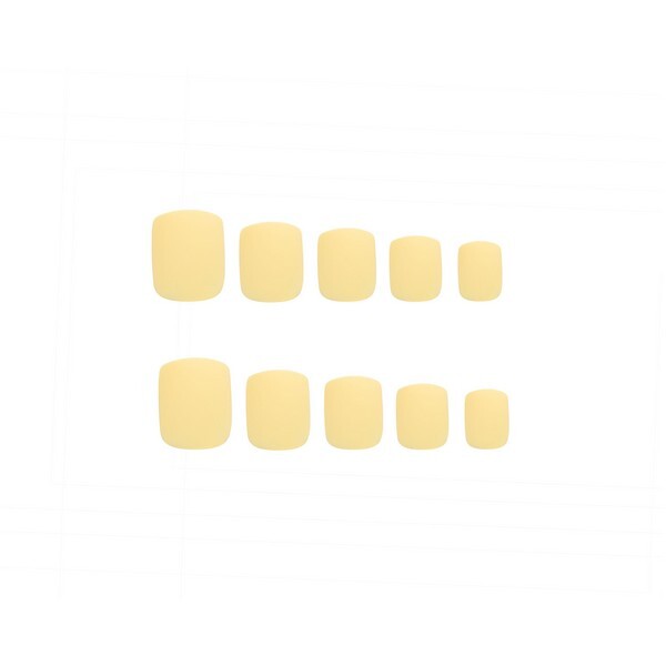 Invogue Matte Pastel Yellow Square Nails (24 Pieces)