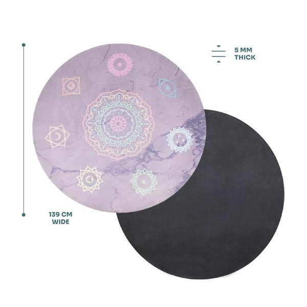 Myga Round Chakra Yoga Mat - 139cm Diameter