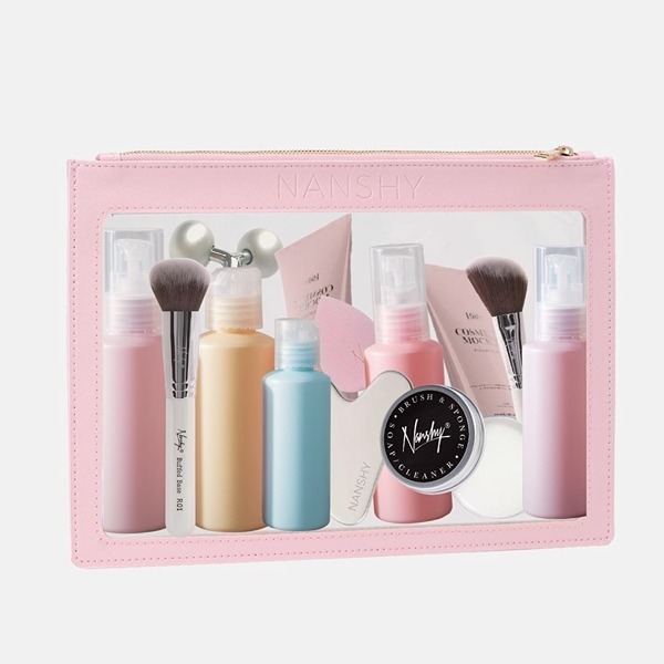 Nanshy Clear Flat Makeup Pouch (Pink).