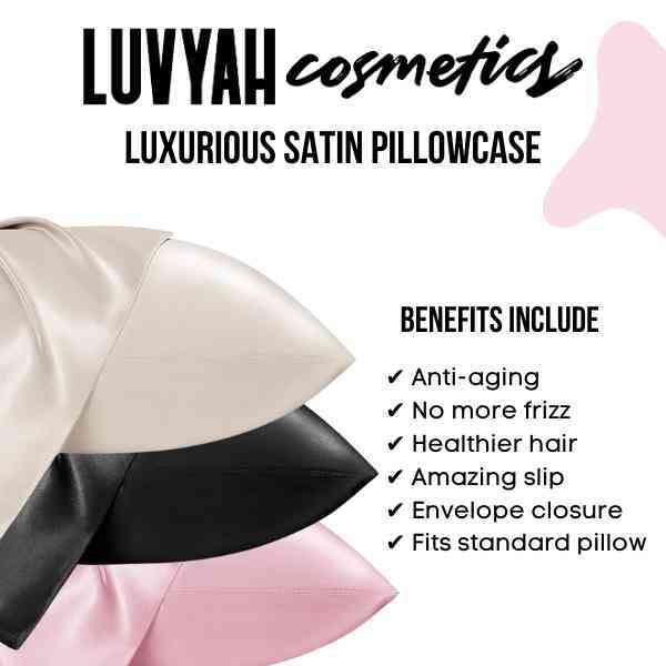 LUVYAH Cosmetics Satin Pillowcase For Hair & Skin - Pink