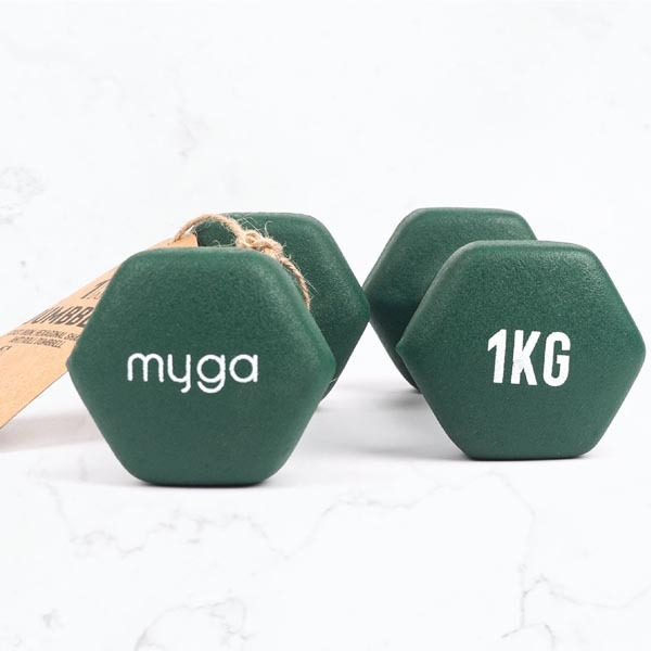 Myga Hexagonal Dumbbell - 1kg Pair