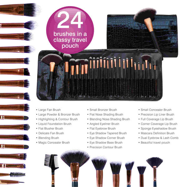 Rio 24 Piece Professional Cosmetic Make Up Brush Set