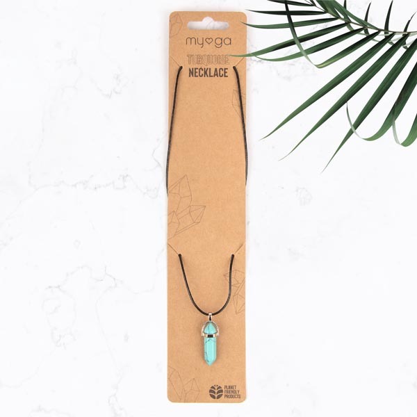 Myga Crystal Pendant Necklace - Turquoise