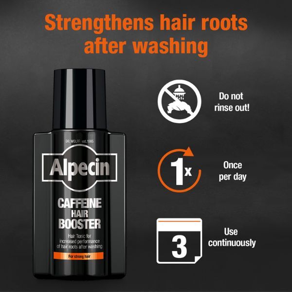 Alpecin Black Mens Shampoo and Caffeine Hair Booster Set