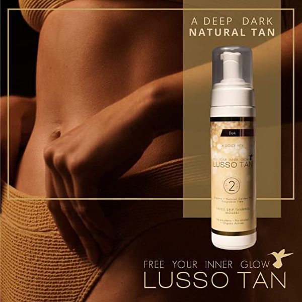 Lusso Tan Tinted Self Tanning Mousse Dark 200ml