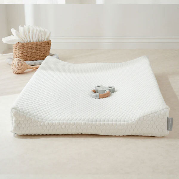 The Tiny Bed Co. Luxury White Fabric Anti-Roll Changing Mat