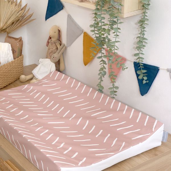 The Tiny Bed Co. Anti-Roll Changing Mat - Castaway (Pink)