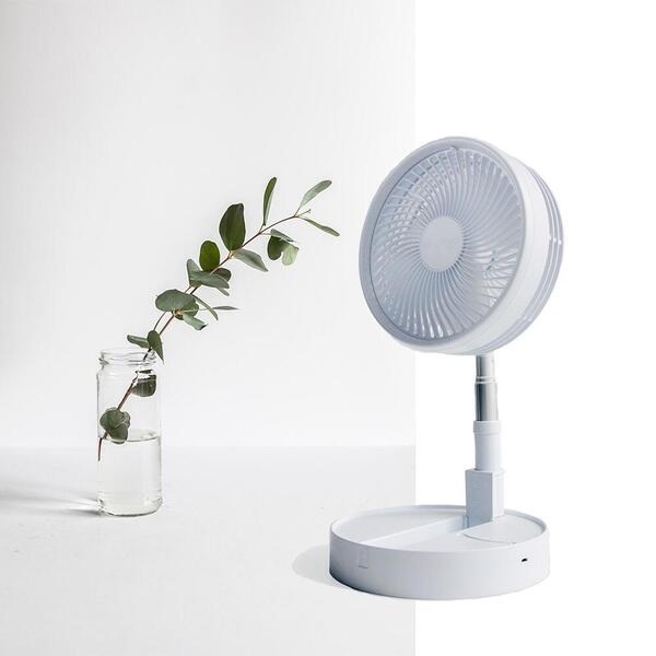 Lifemax Foldaway Fan, Rechargeable, 12h Run, Extend to 90cm