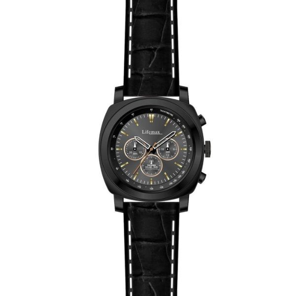 Lifemax Talking Atomic Watch, Black, Leather Strap