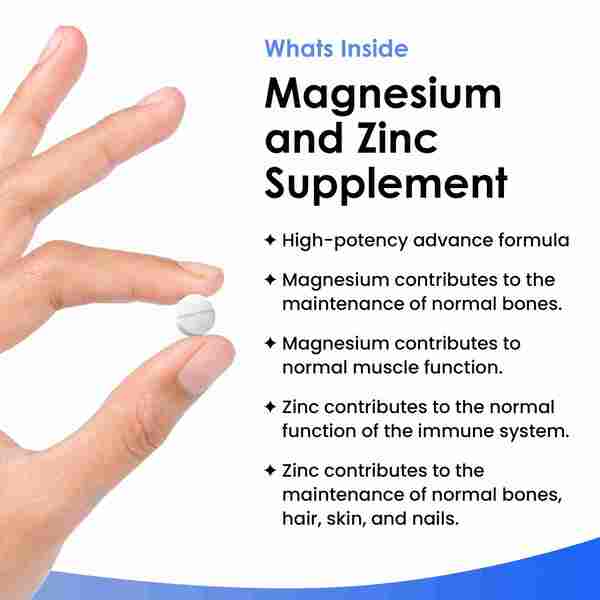 New Leaf Magnesium Supplements + Zinc 365 Tablets – Bones