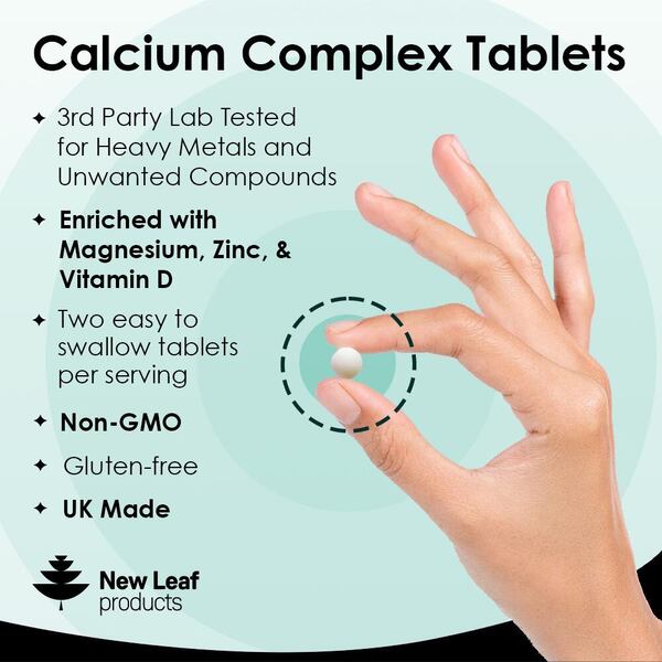 New Leaf Calcium Complex - Magnesium Zinc Vitamin D 120 Fill