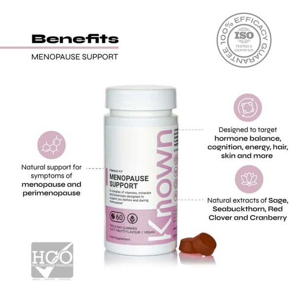 Known Nutrition Menopause Support Vegan Gummy Supplement x 60