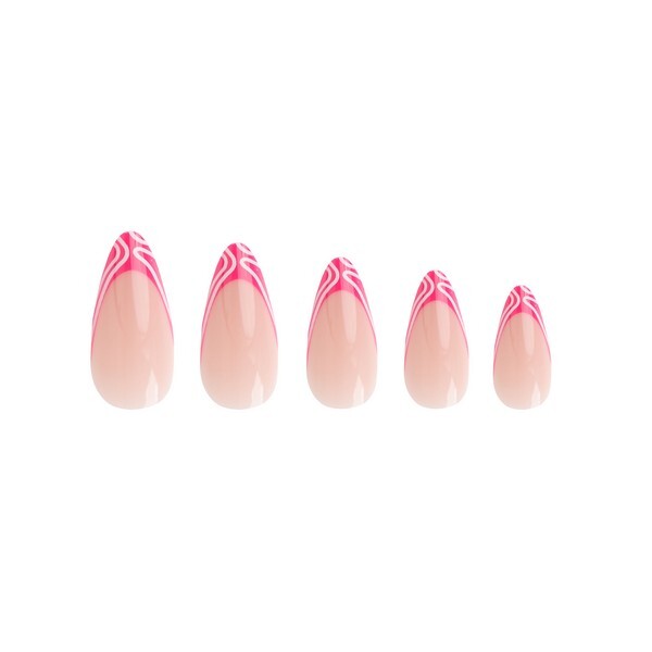 Invogue Raspberry Ripple Almond Nails - Pack of 24