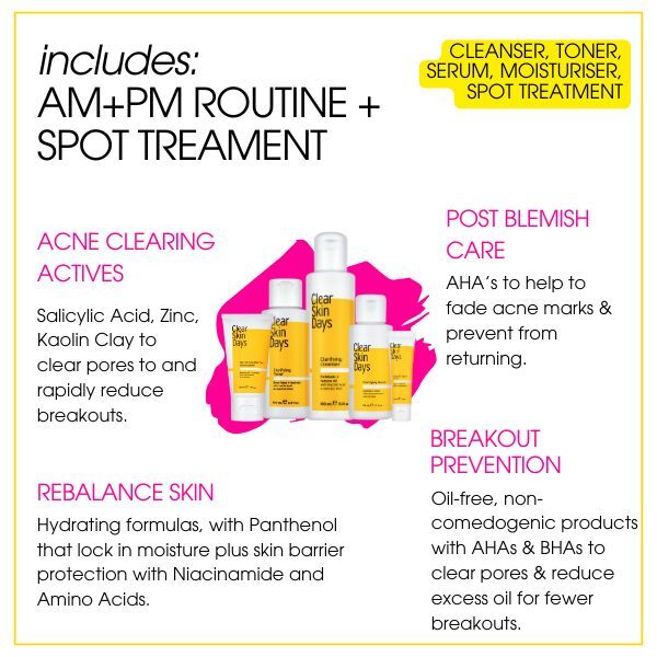 Clear Skin Days Oily Skin Daily Routine and Treatment Bundle