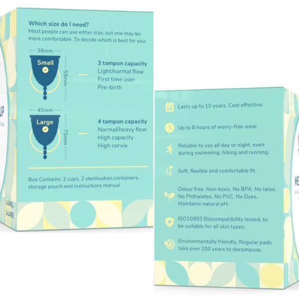 Omnitex Menstrual / Period Cups - 2pk (1  Small & 1 Large)