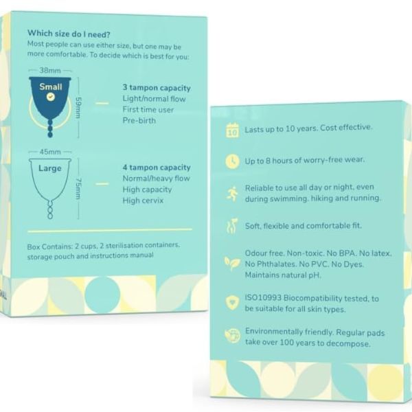 Omnitex Menstrual / Period Cups - 2pk (2x Small Cups)